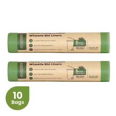 Ecopack 140L Compostable Wheelie Bin Liners Bundle