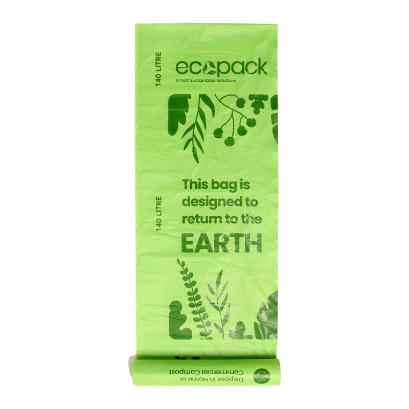 Ecopack 140L Compostable Wheelie Bin Liners (2 Rolls/10 Bags)