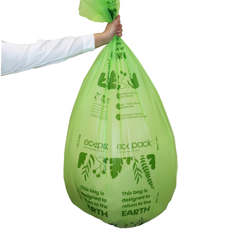 Ecopack 140L Compostable Wheelie Bin Liners (2 Rolls/10 Bags)