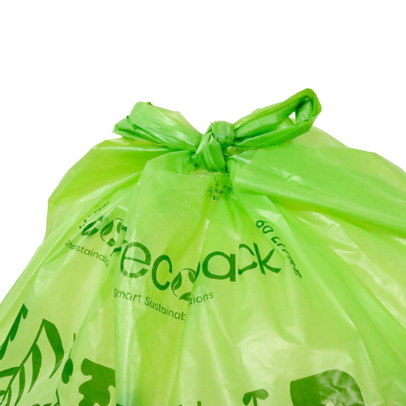 Ecopack 60L XL Compostable Garbage Bin Liners (1 Roll/5 Bags)