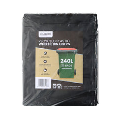 Ecopack 240L HD Recycled Plastic Wheelie Bin Liners (1 Pack/25 Bags)