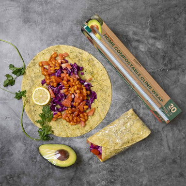 Home Compostable Cling Wrap on table