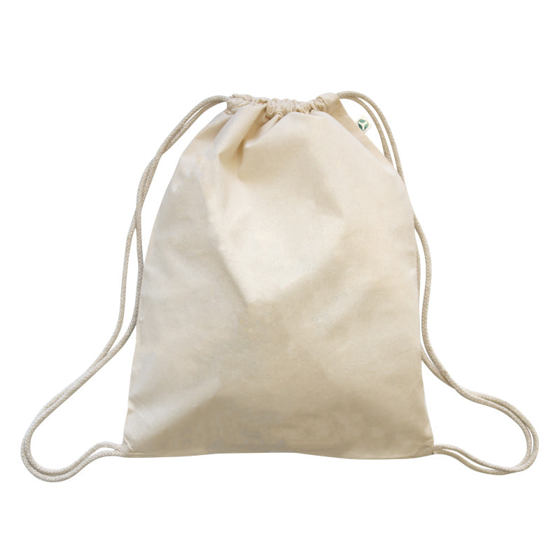 Ecobags Natural Calico Drawstring Backpack/Sling Bag