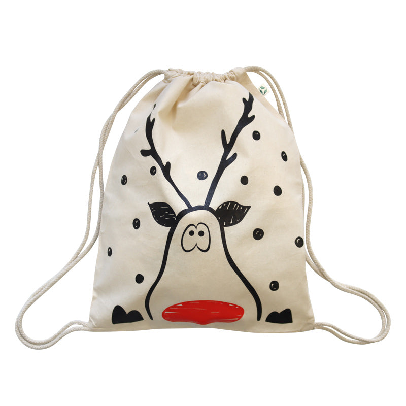Ecobags Natural Calico Drawstring Backpack/Sling Bag