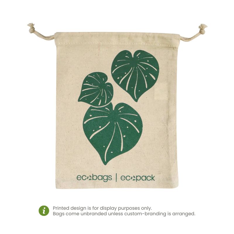 Ecobags Medium Natural Calico Drawstring Bag