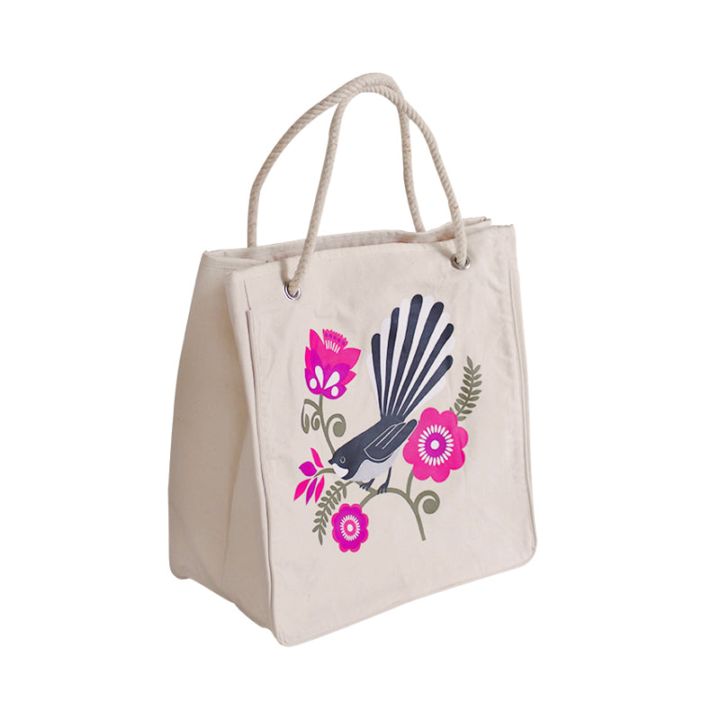ECV-09F Designer Reusable Shopping Bag - Kiwiana Fantail