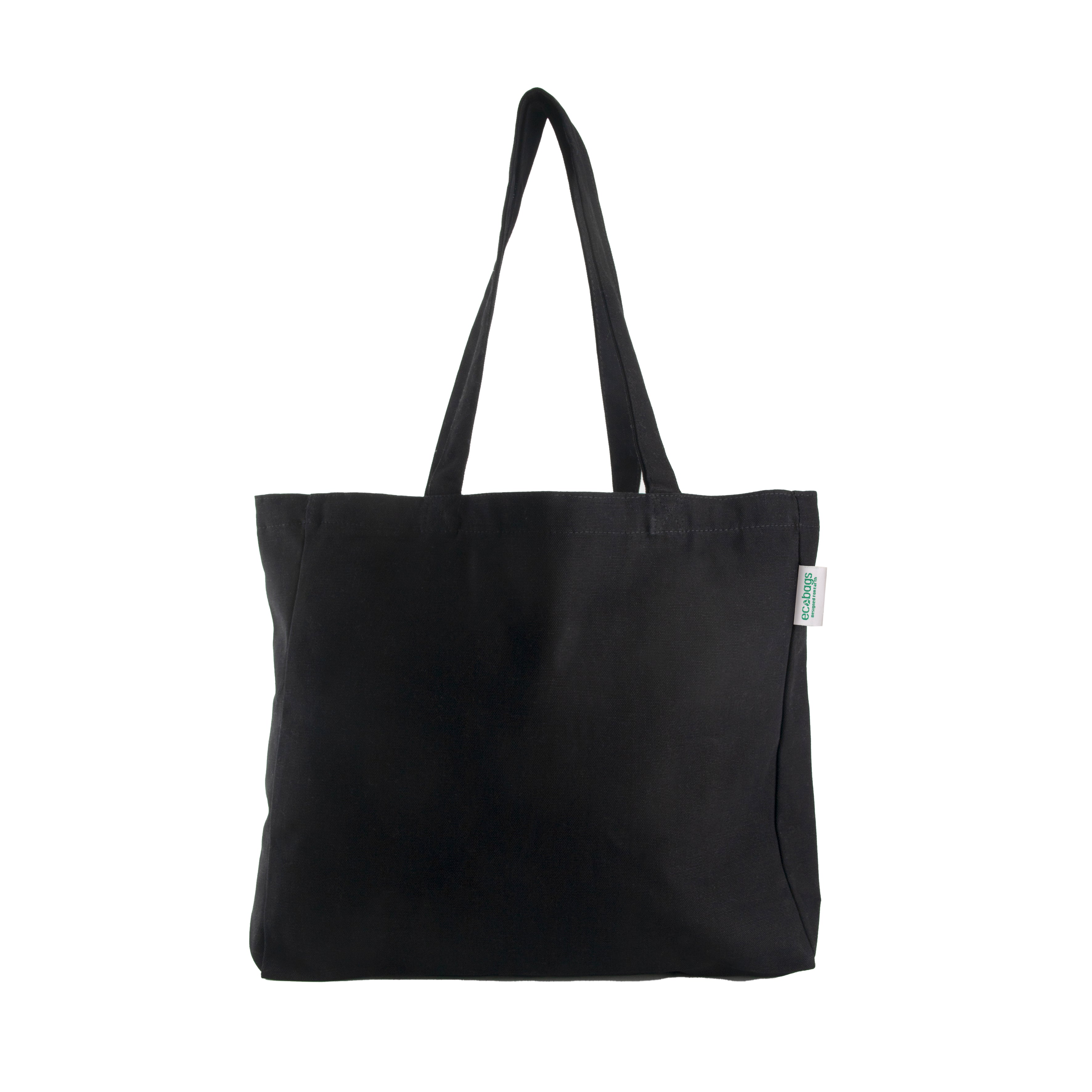 Ecobags Certified Organic Canvas Black Tote Bag with Gusset