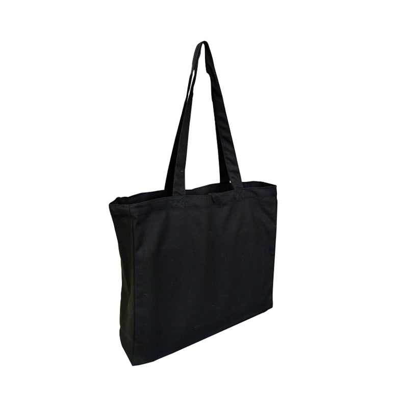 ECV-14 Black Canvas Tote Bag with Gusset