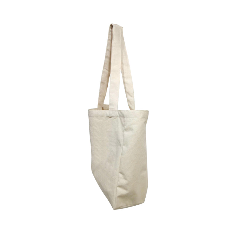 ECV-18OF Certified Fairtrade Organic Canvas Natural Tote Bag with Extra Capacity