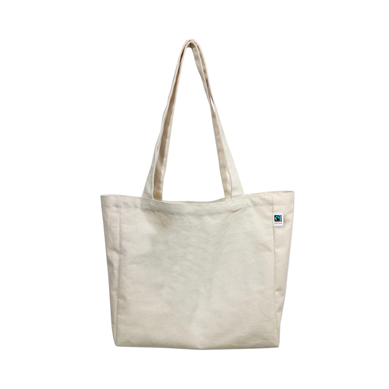 ECV-18OF Certified Fairtrade Organic Canvas Natural Tote Bag with Extra Capacity