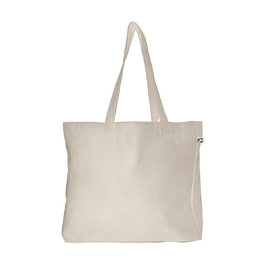 Natural Fairtrade canvas tote bag with guesset