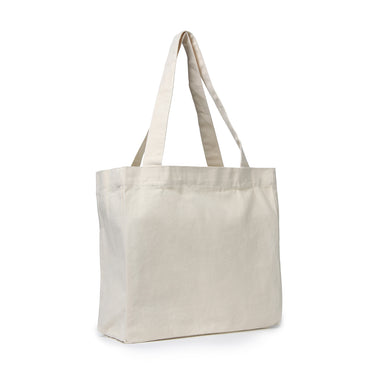 Natural Fairtrade canvas tote bag with guesset