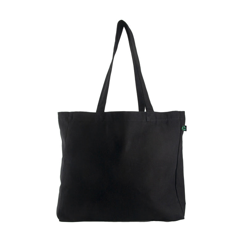 Ecobags Certified Organic Canvas Black Tote Bag with Gusset