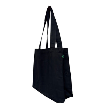 Certified Organic Canvas Black Tote Bag Side View