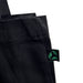 Certified Organic Canvas Black Tote Bag Close Up Green Leaf Label