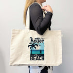 Canvas Beach Bag on Model