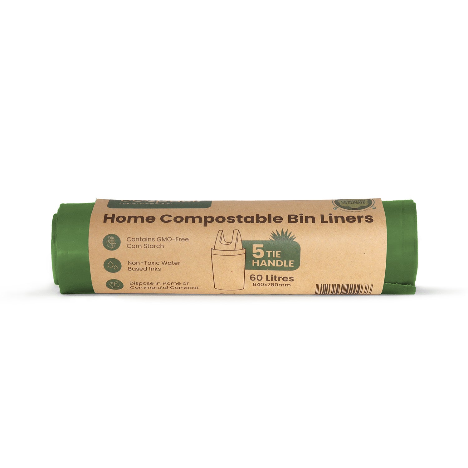 Ecopack 60L Green Compostable Bin Liners Roll
