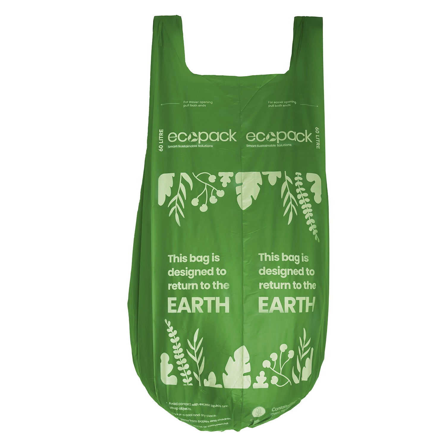 Ecopack 60L Green Compostable Bin Liner Bag