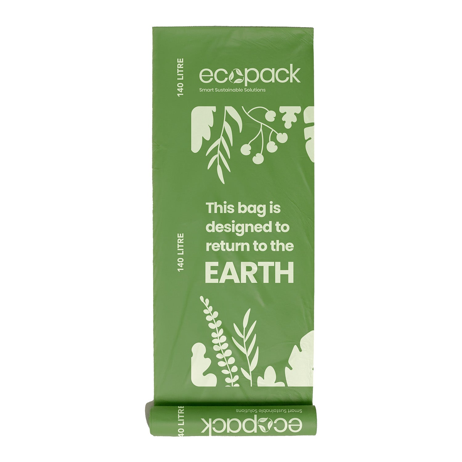 Ecopack 140 litres compostable wheelie bin liner flat