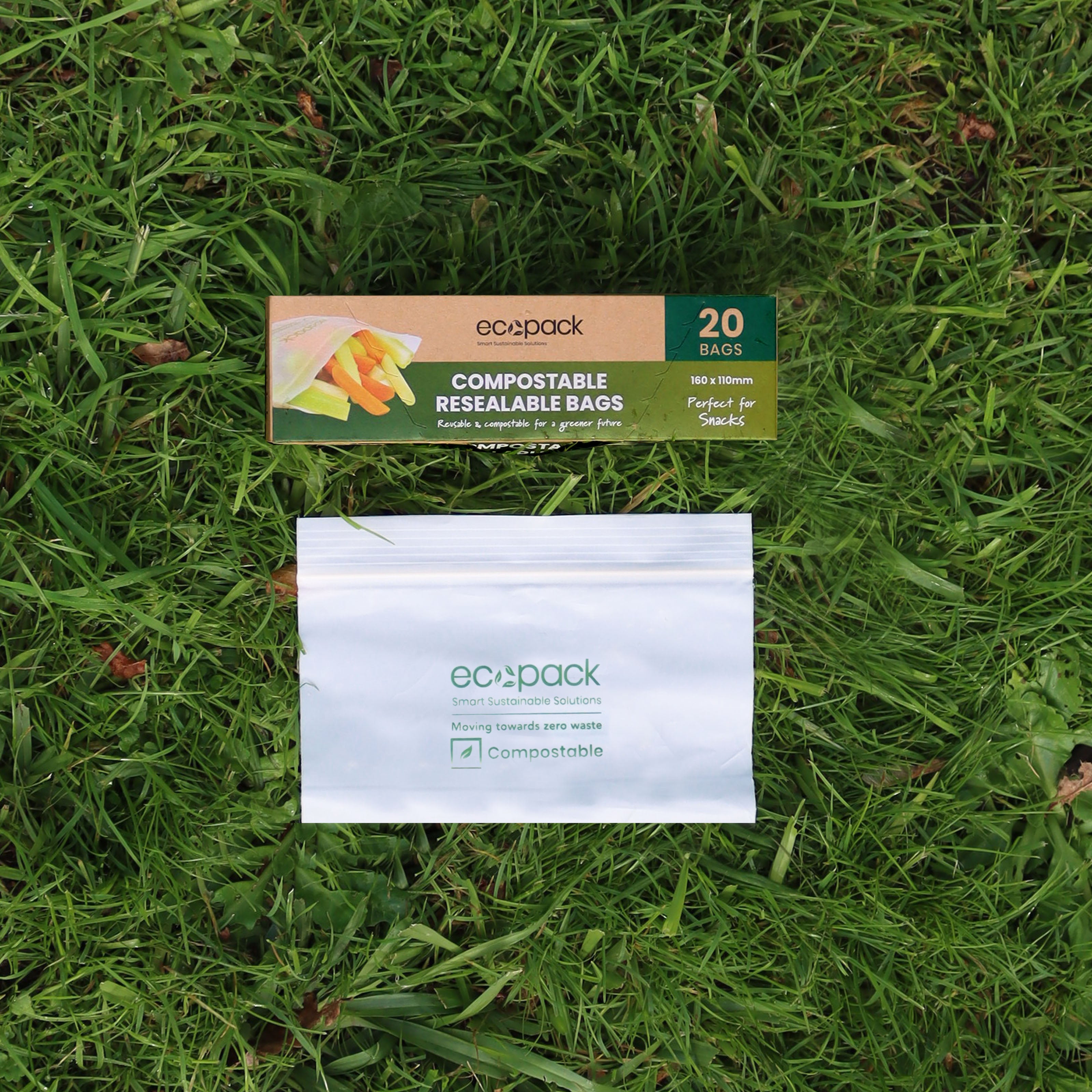 Ecopack Box Ecopack Compostable Resealable Snack Bags (3 Boxes/60 Bags) — Ecobags NZ