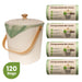 Kitchen compost set with 4 green compostable bin liners rolls