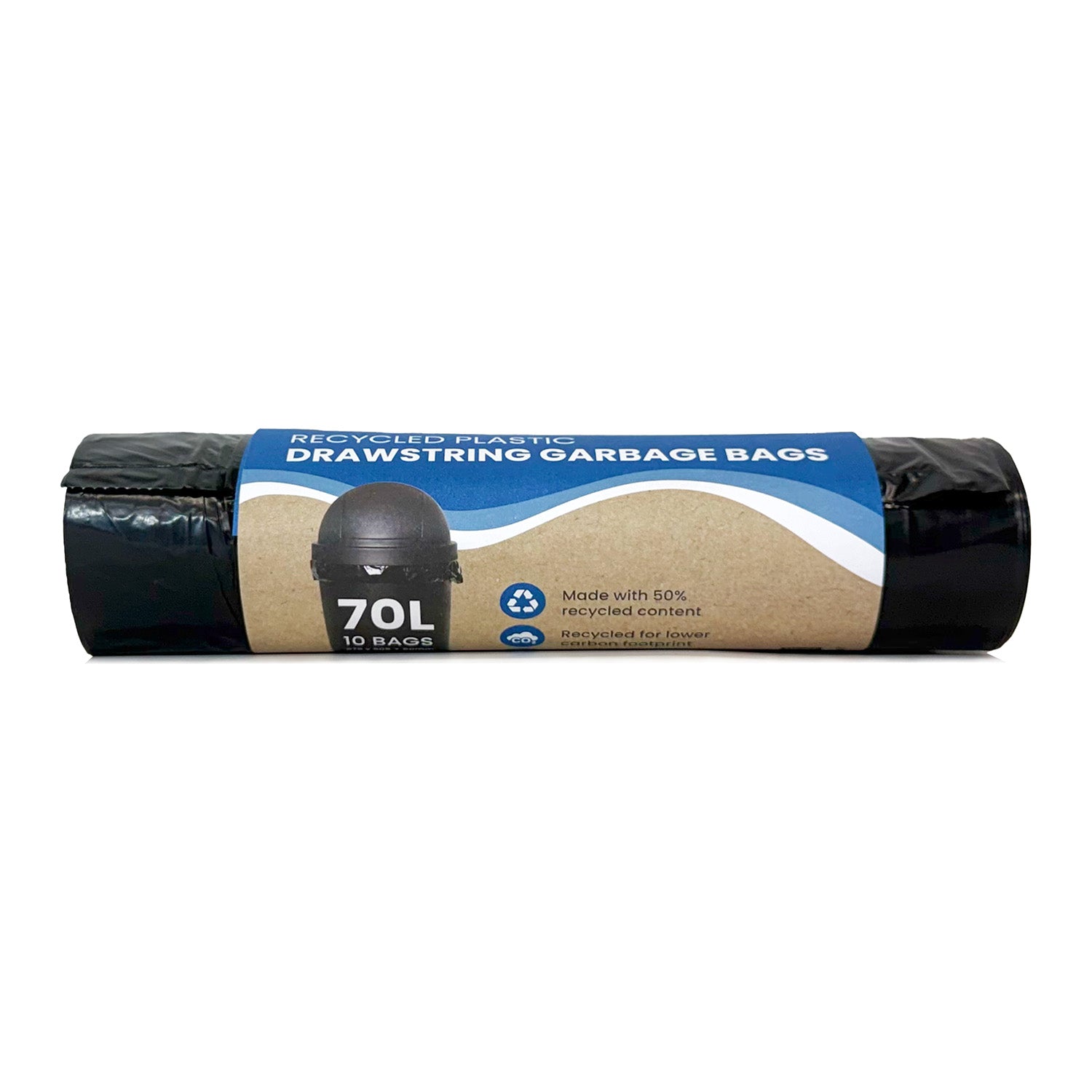 Ecopack 70L XL Recycled Plastic Garbage Bags (1 Roll/10 Bags)