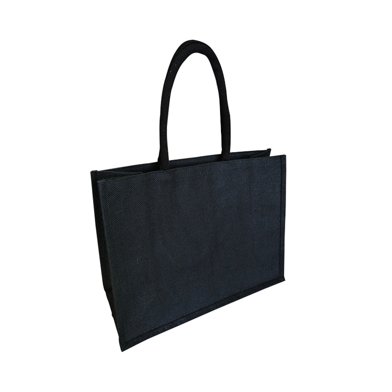 EJ-202 Black Jute Reusable Shopping Bag
