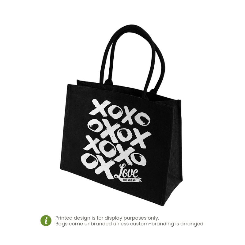 Ecobags Black Jute Reusable Shopping Bag