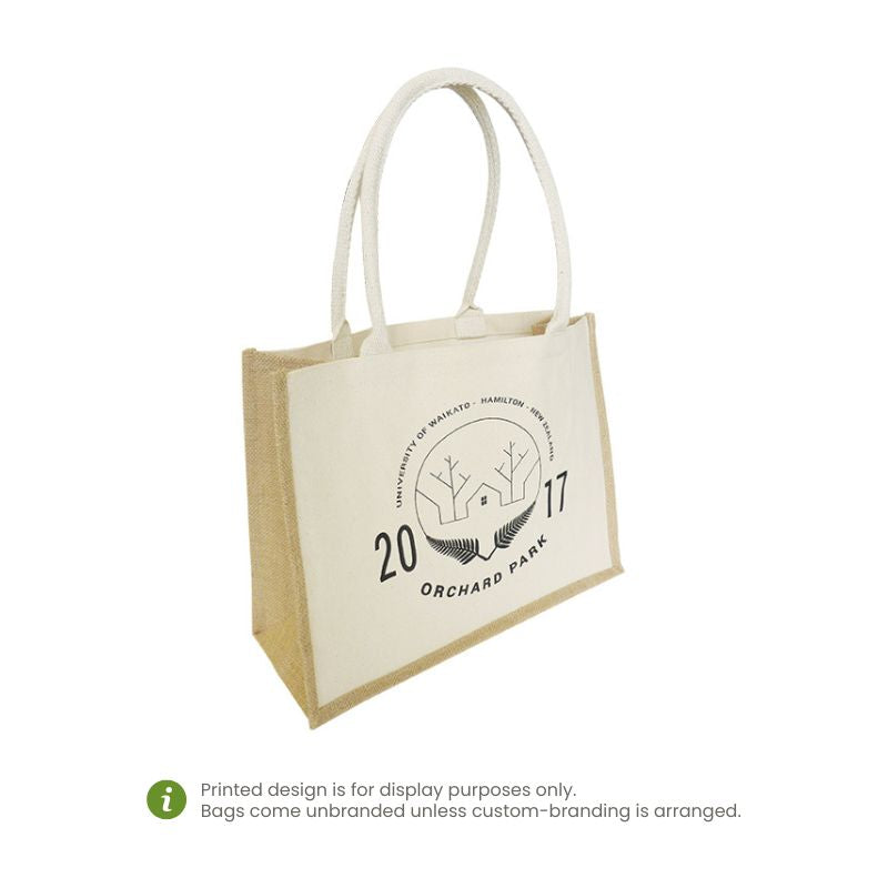 Ecobags Jute/Canvas Combo Tote Bag