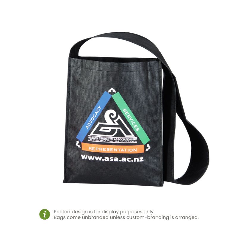 Ecobags Non-Woven Messenger Bag in Black