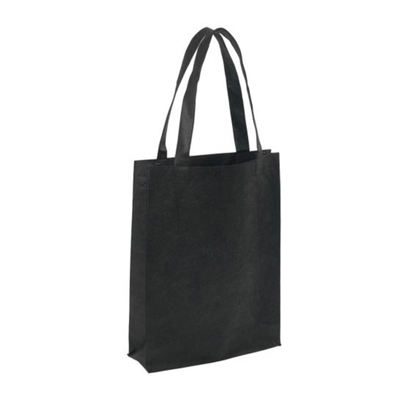 ENW-118B Black Non-Woven A4 Tote Bag with Gusset