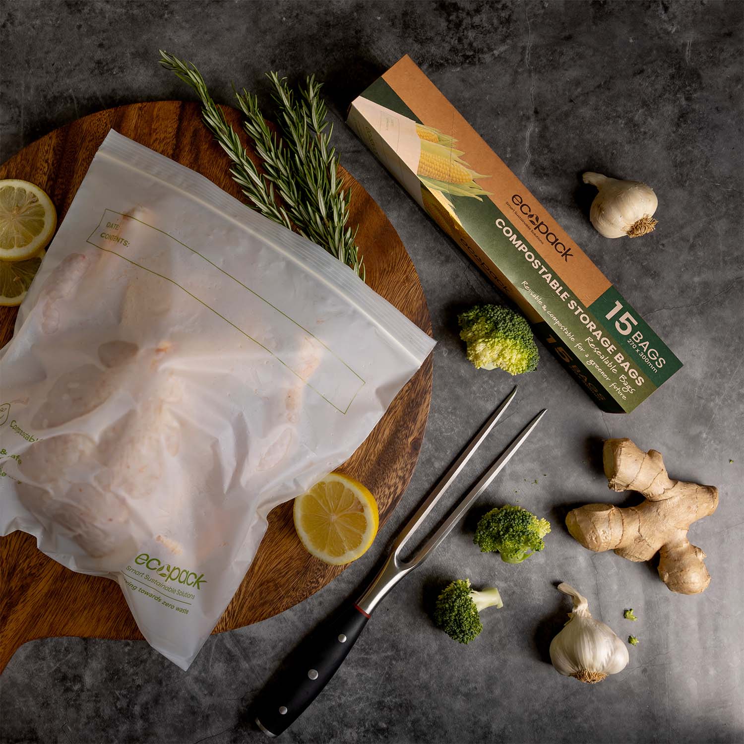 Compostable Resealable Storage Bag lifestyle