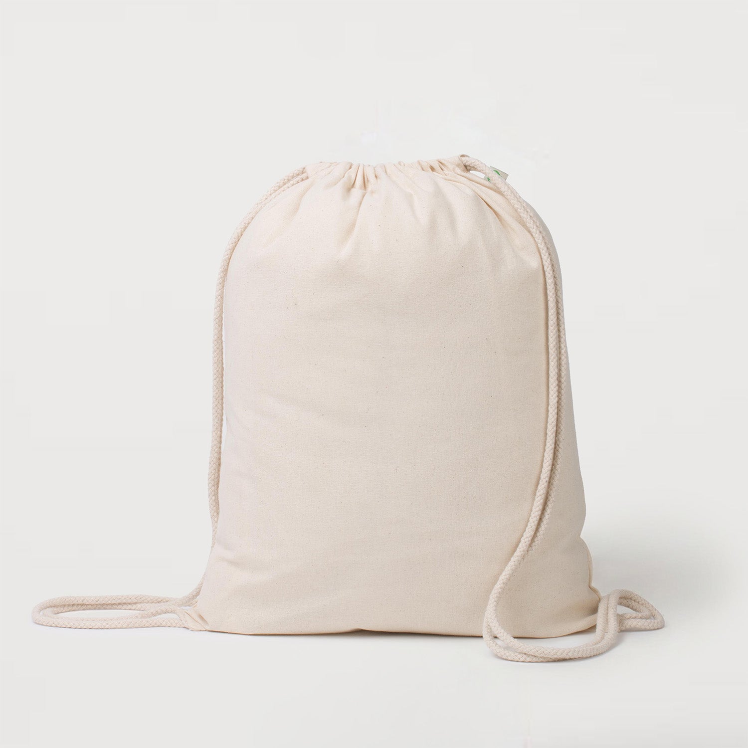 Natural Calico Drawstring Backpack Bags