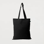 Ecobags black calico promotional tote bag with long handles