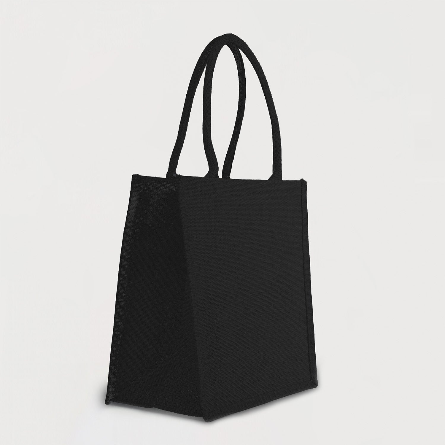 Ecobags Black Jute Reusable Grocery Bags Qurater View