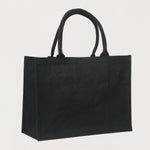 Ecobags Black Jute Reusable Shopping Bags Quarter View