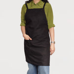 Ecobags Black Organic Cotton Canvas Cross Back Apron