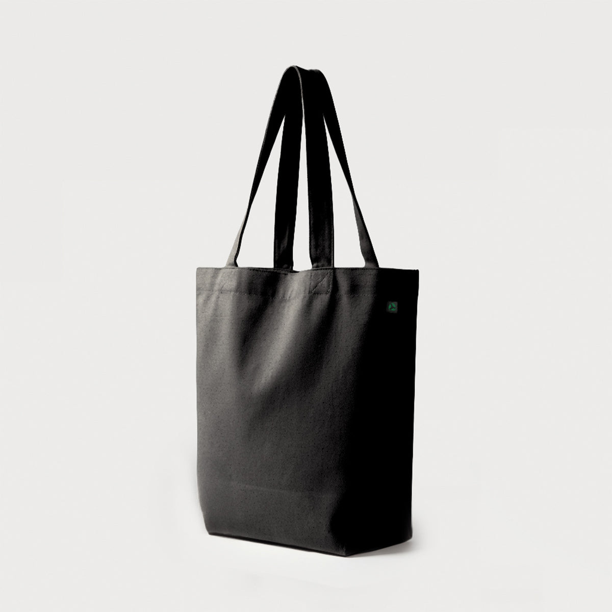 Ecobags Certified Organic Black Canvas Tote Bag ‘Good Grocer’ Quarter View