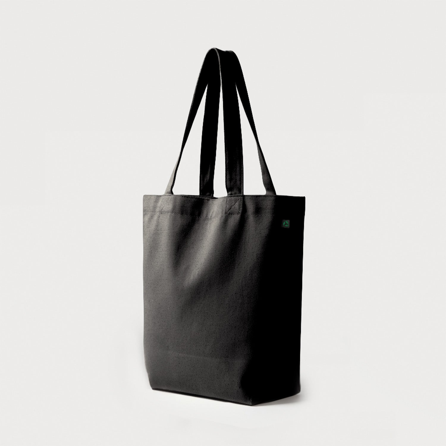 Ecobags Certified Organic Black Canvas Tote Bag ‘Good Grocer’ Quarter View
