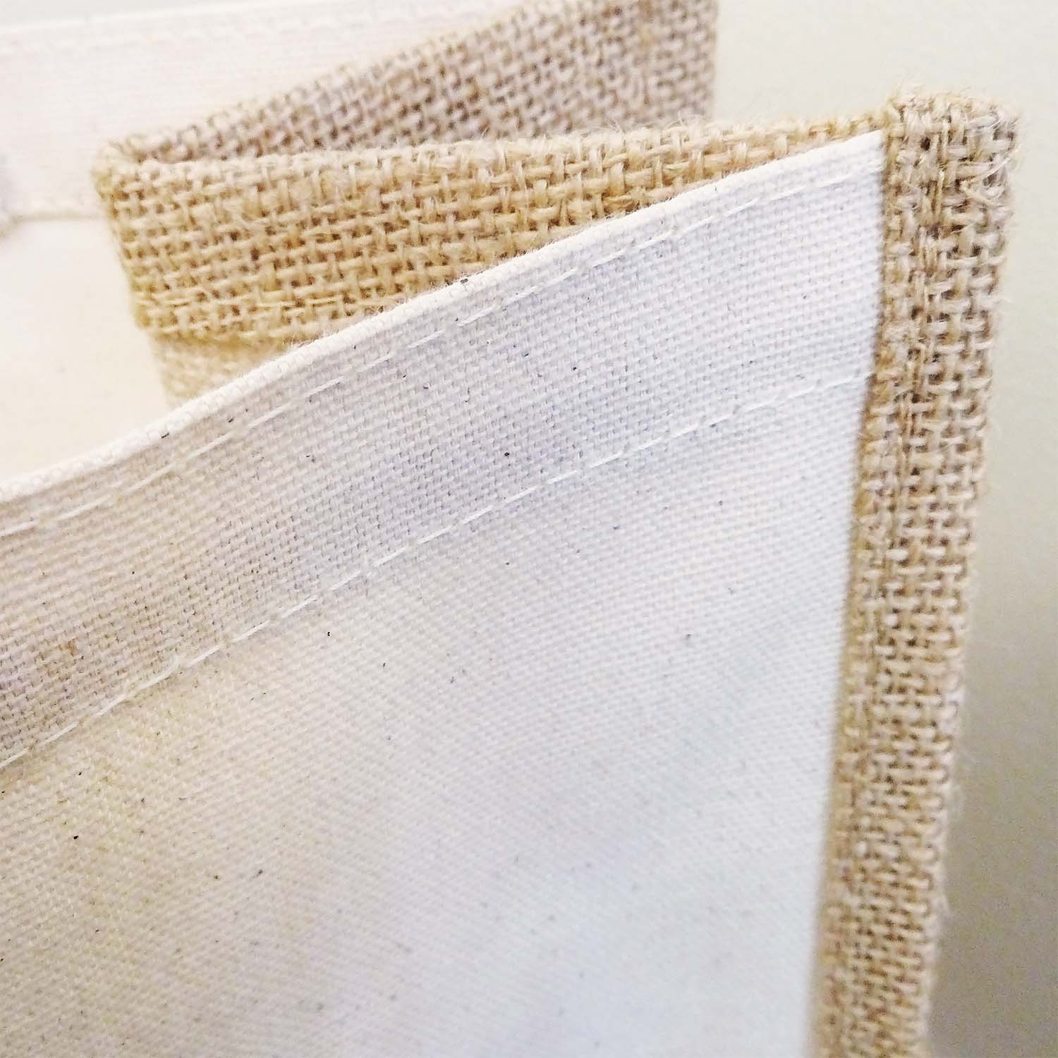 Ecobags Jute/Canvas Combo Tote Bags Close Up