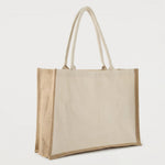 Ecobags Jute/Canvas Combo Tote Bags Quarter View