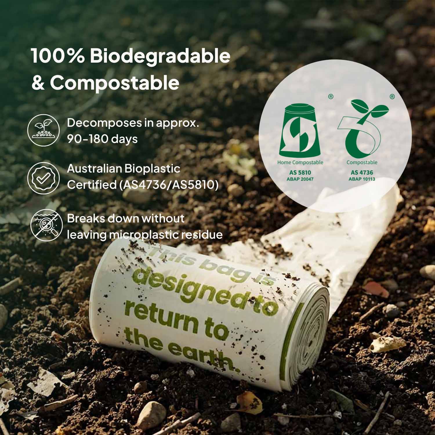 Ecopack Compostable Bin Liners Certified Home & Commercial Compostable