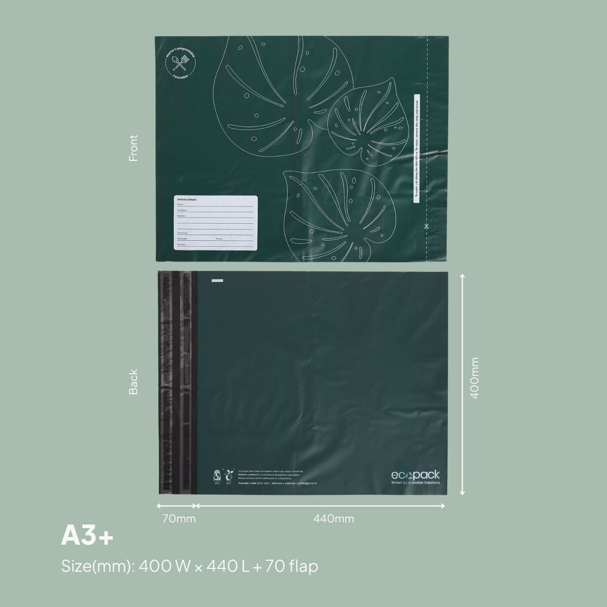 Ecopack Sample Pack of A3+ Compostable Courier Bags