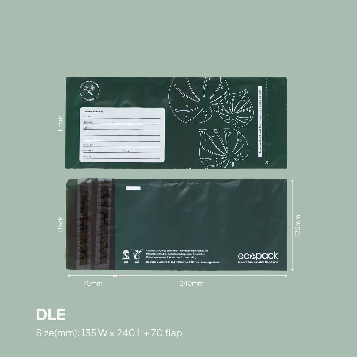 Ecopack Sample Pack of DLE Compostable Courier Bags