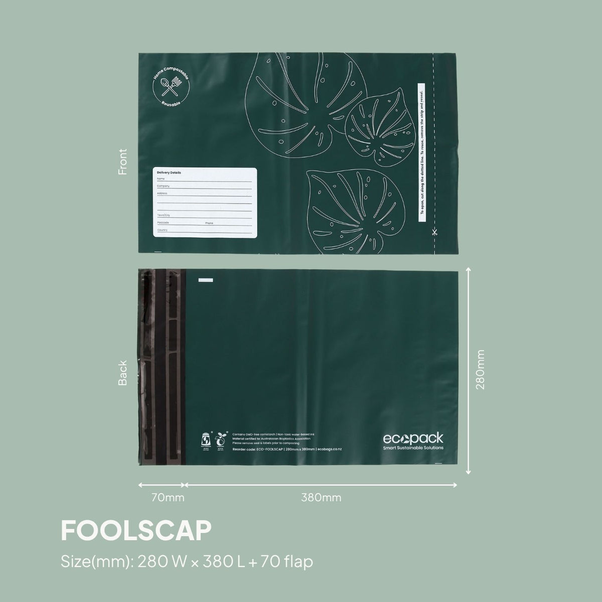 Ecopack Sample Pack of Foolscap Compostable Courier Bags
