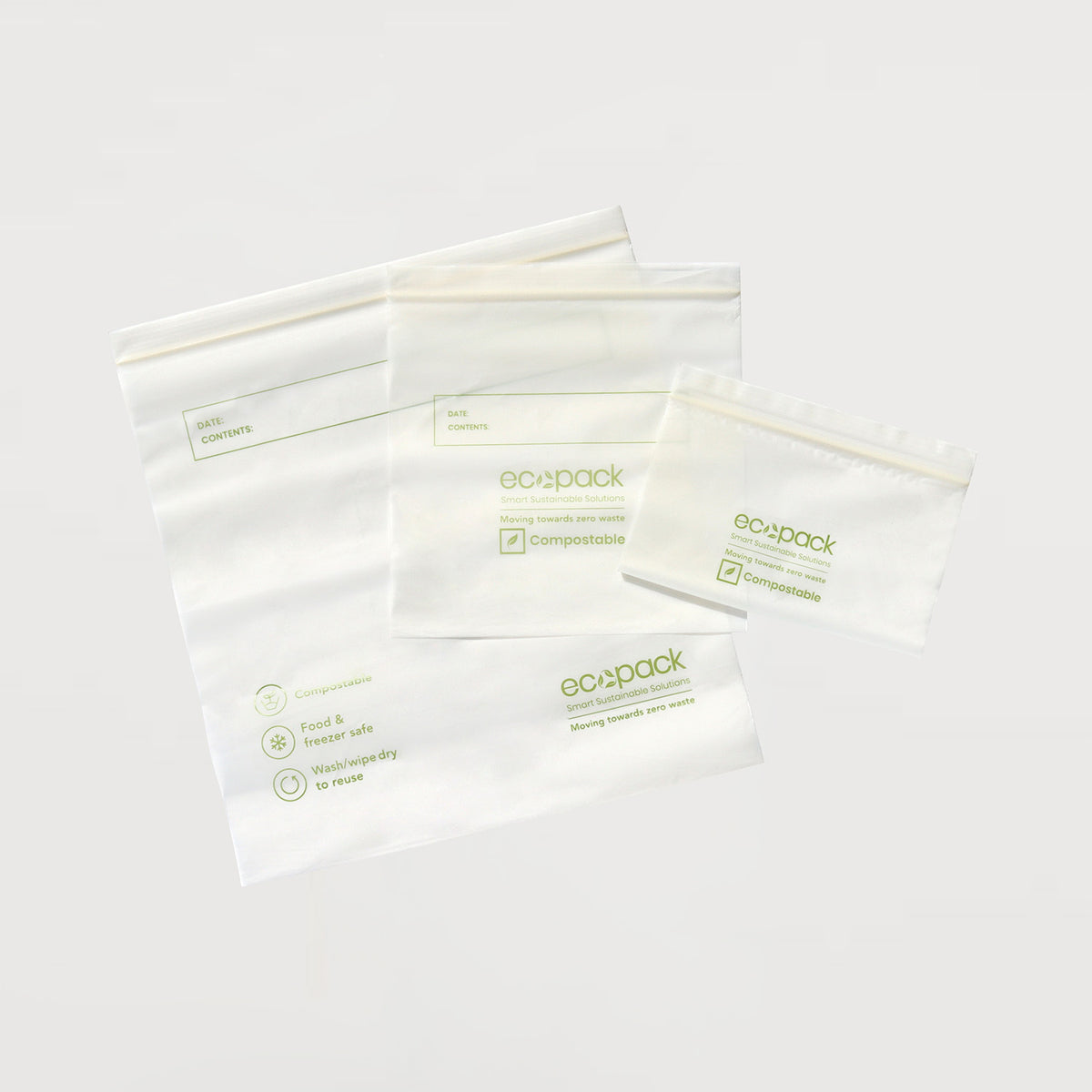 Ecopack compostable resealable bags