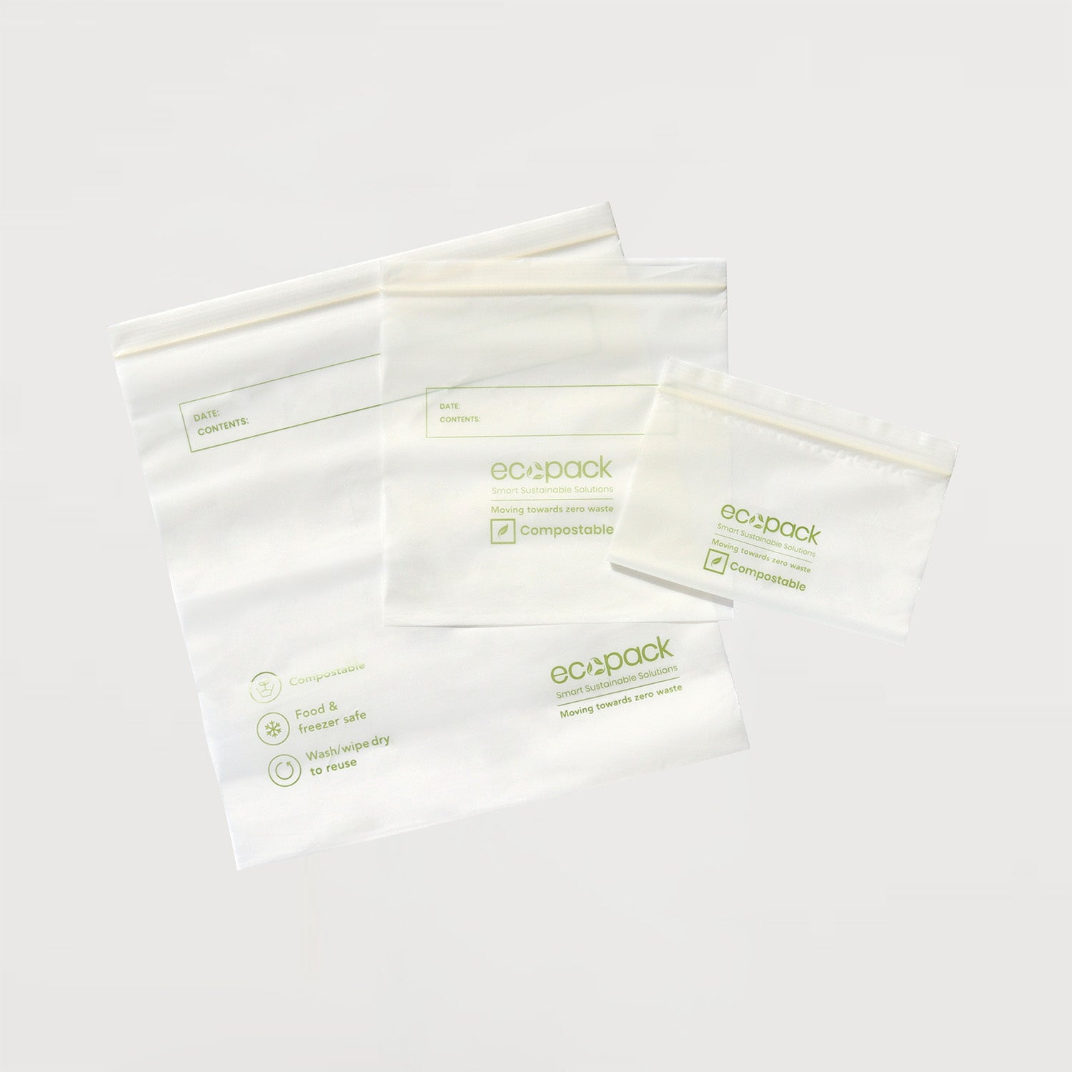 Ecopack compostable resealable bags