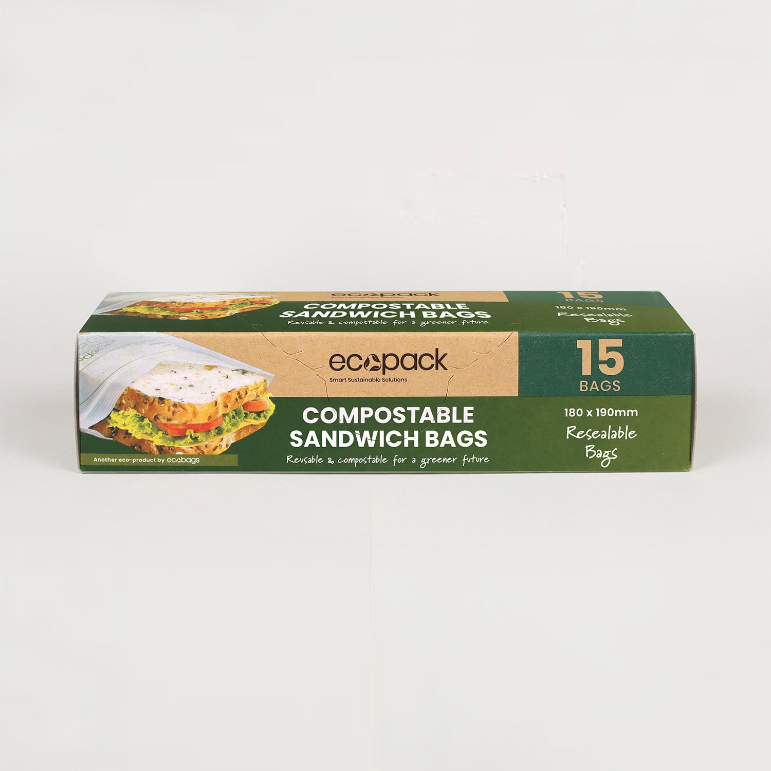 Ecopack compostable sandwich resealable bags