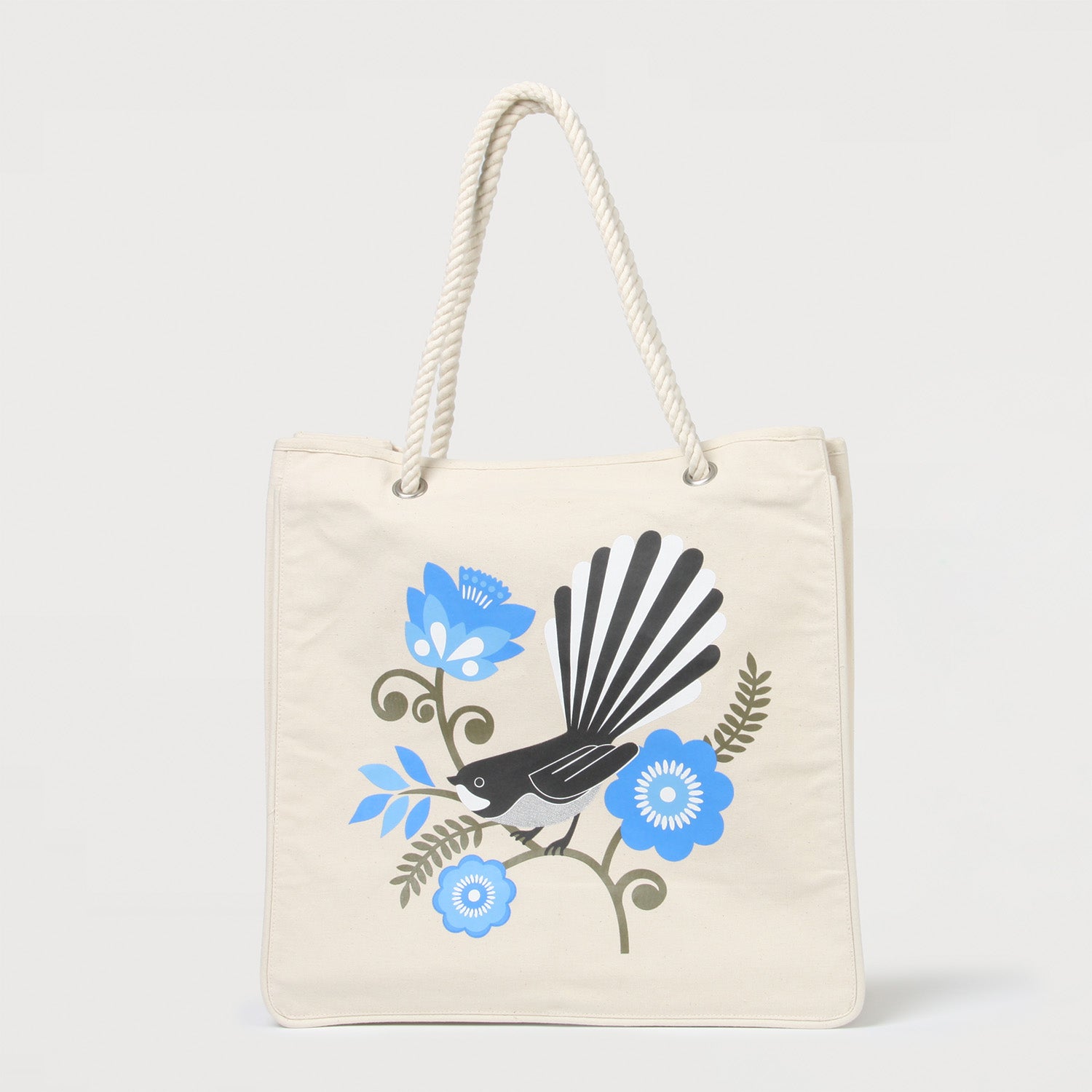 Ecobags Designer Reusable Shopping Bags Kiwiana Blue Fantail
