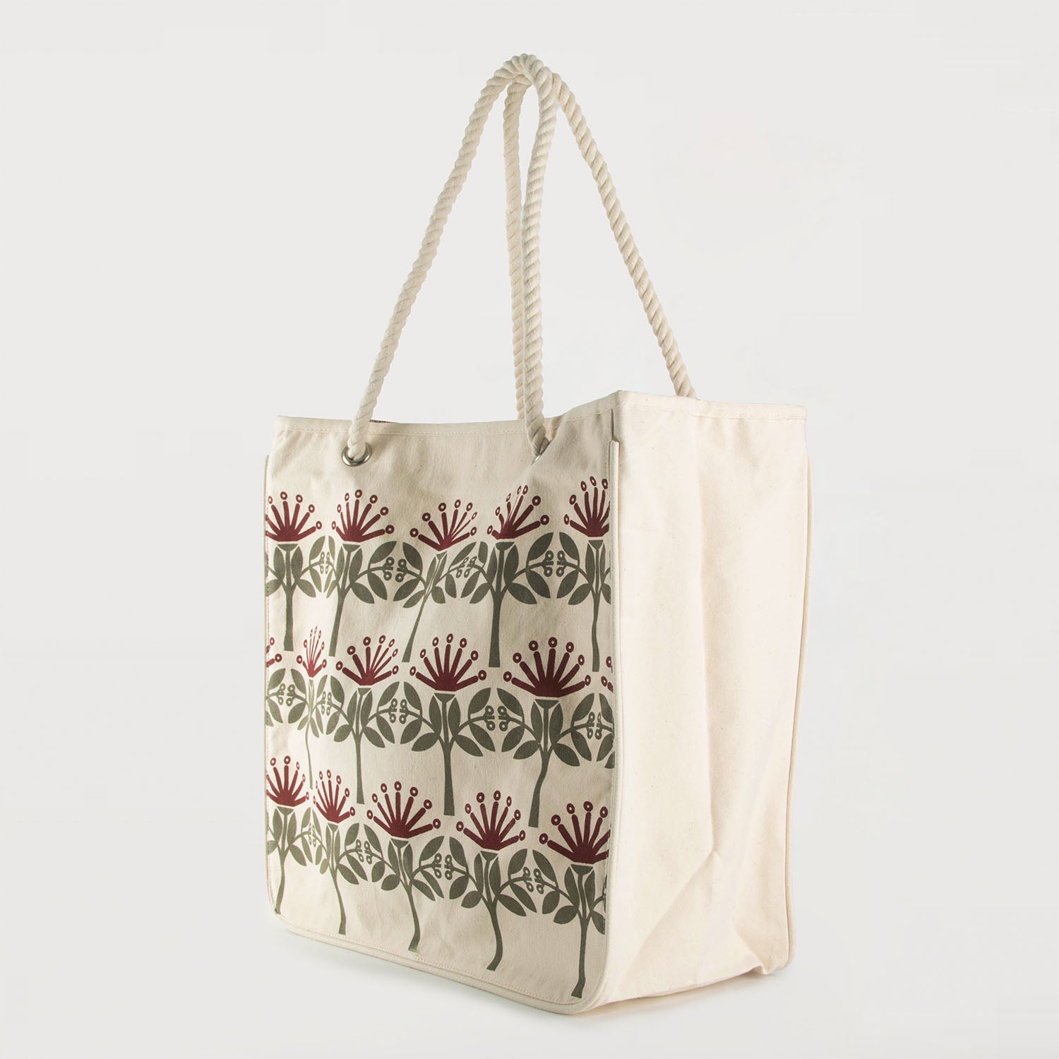 Ecobags Designer Reusable Shopping Bag Kiwiana Pohutukawa Quarter View
